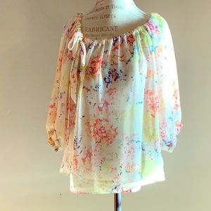 Midi sleeve summer blouse